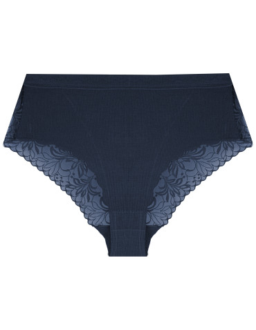 Majtki z wysokim stanem - Majtki damskie wiskozowe maxi bikini prążkowane z koronką zestaw 4-pak WIELOKOLOROWY - produkt 5