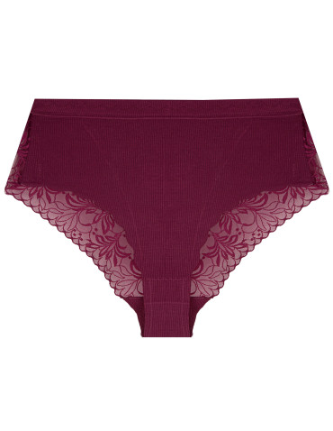 Majtki z wysokim stanem - Majtki damskie wiskozowe maxi bikini prążkowane z koronką zestaw 4-pak WIELOKOLOROWY - produkt 6