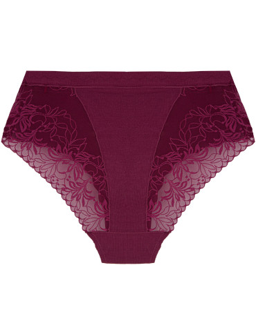 Majtki z wysokim stanem - Majtki damskie wiskozowe maxi bikini prążkowane z koronką zestaw 4-pak WIELOKOLOROWY - produkt 7