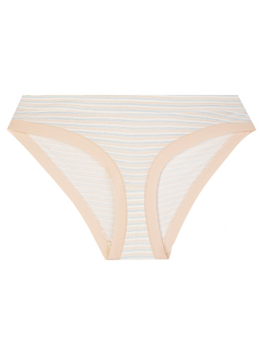 Majtki figi - Majtki damskie figi bikini z modalu w paski prążkowane zestaw 3-pak WIELOKOLOROWY - produkt 6