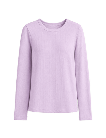 Bluzki damskie longsleeve wielopak z bawełną organiczną prążkowane 3-pak M - produkt 2