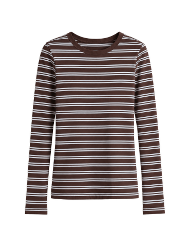 Damskie koszulki longsleeve w paski bawełniane na co dzień zestaw 3-pak S - produkt 2