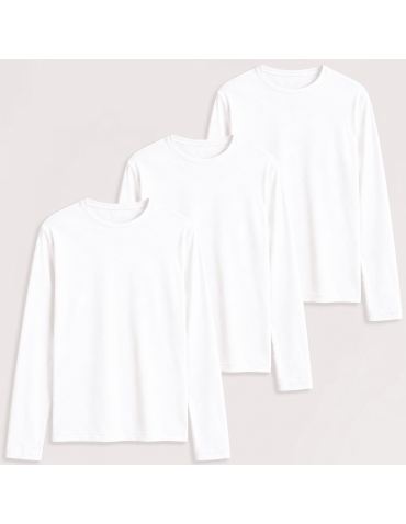 Wielopak koszulek męskich z długim rękawem bawełniane dopasowane Slim Fit 3-pak M