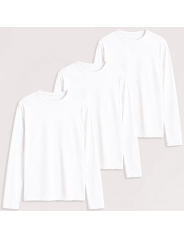Wielopak koszulek męskich z długim rękawem bawełniane dopasowane Slim Fit 3-pak XL