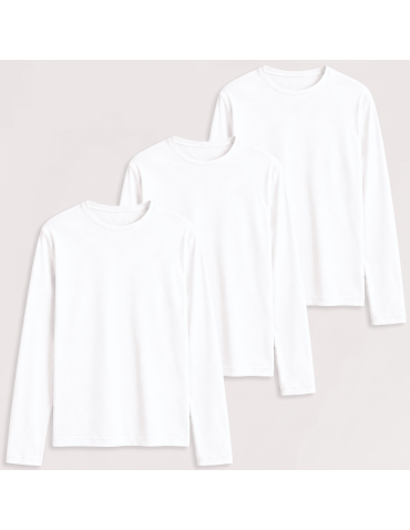 Wielopak koszulek męskich z długim rękawem bawełniane dopasowane Slim Fit 3-pak 3XL