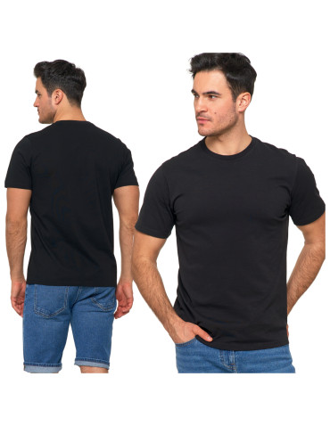 Koszulki i Tank Topy - Koszulka męska bawełniana krótki rękaw T-shirt Plus Size CZARNY - produkt 2