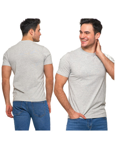 Koszulki i Tank Topy - Koszulka męska bawełniana kr&oacute;tki rękaw T-shirt Plus Size JASNY SZARY - produkt 3