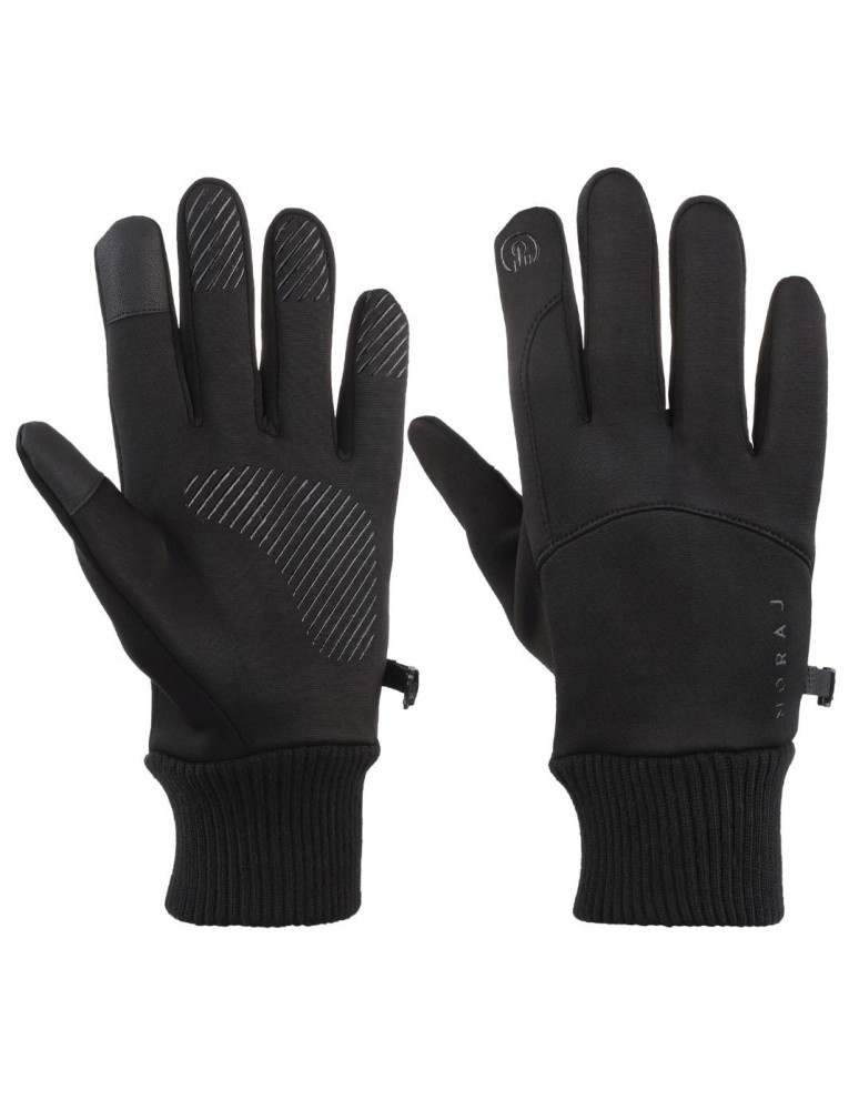 Rękawiczki - Rękawiczki męskie Softshell dotykowe ocieplane polarem CZARNY - produkt moraj.pl 2