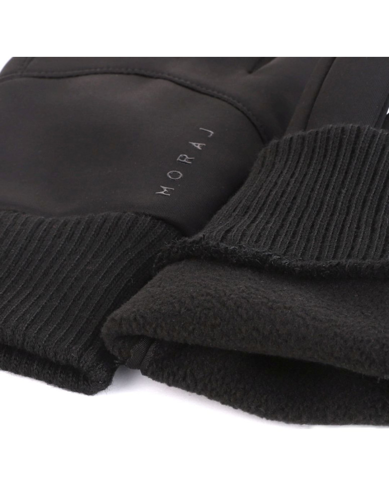 Rękawiczki - Rękawiczki męskie Softshell dotykowe ocieplane polarem CZARNY - produkt moraj.pl 3