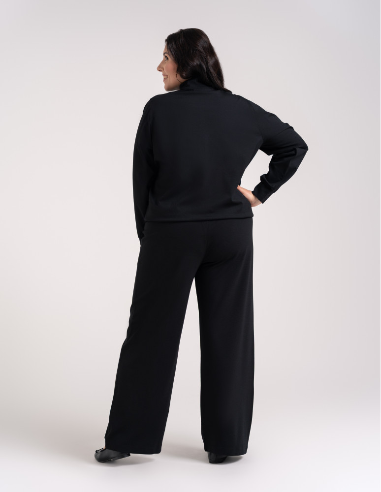 Bluzy dresowe - Bluza damska rozpinana casual ze stójką i kieszeniami CZARNY - produkt moraj.pl 13
