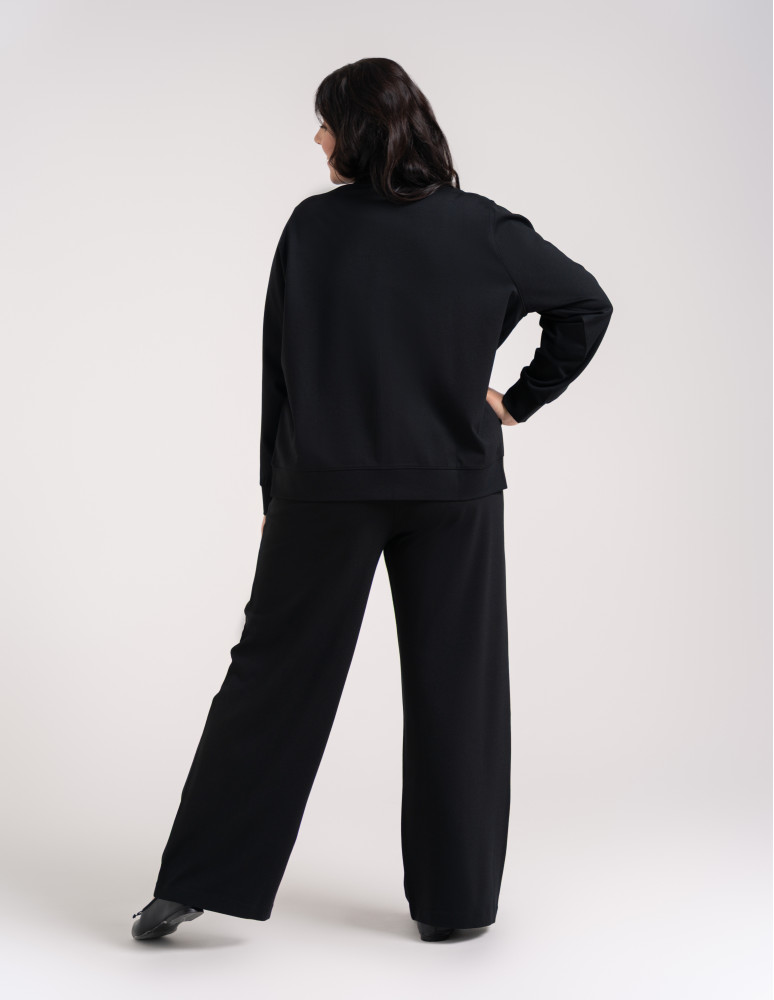 Bluzy dresowe - Bluza damska rozpinana casual ze stójką i kieszeniami CZARNY - produkt moraj.pl 12
