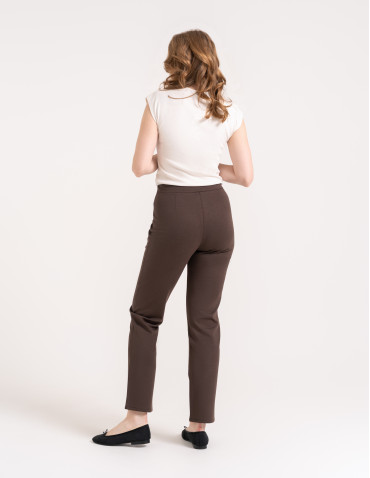 Spodnie materiałowe - Eleganckie spodnie damskie casual BRĄZOWY - produkt 6