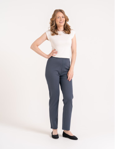 Spodnie materiałowe - Eleganckie spodnie damskie casual SZARY - produkt 1