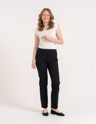 Eleganckie spodnie damskie casual - CZARNY