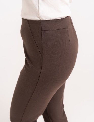 Spodnie materiałowe - Eleganckie spodnie damskie casual BRĄZOWY - produkt 2