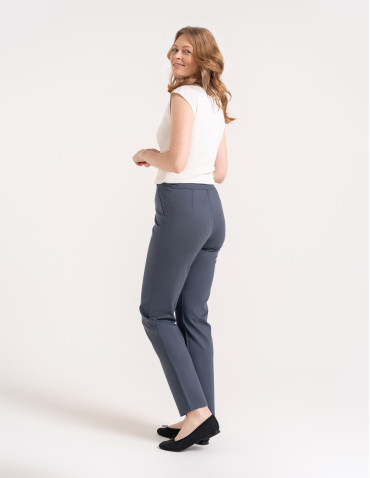 Spodnie materiałowe - Eleganckie spodnie damskie casual SZARY - produkt 4