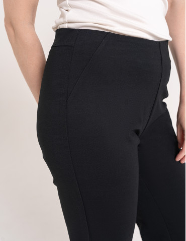 Eleganckie spodnie damskie casual - CZARNY  - produkt 2
