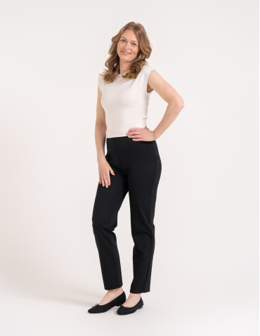 Spodnie materiałowe - Eleganckie spodnie damskie casual CZARNY - produkt 4