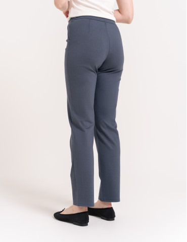 Spodnie materiałowe - Eleganckie spodnie damskie casual SZARY - produkt 6