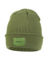 Czapka damska beanie klasyczna z naszywką ZIELONY