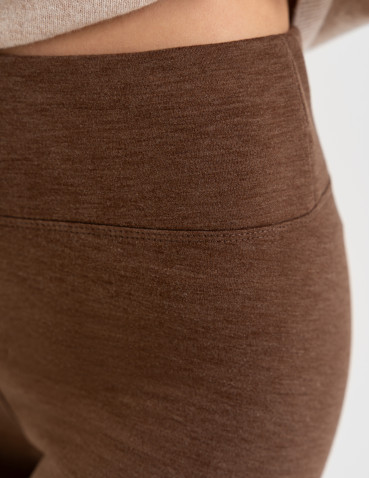 Legginsy ocieplane - Ocieplane legginsy damskie z wysokim stanem BRĄZOWY - produkt 4