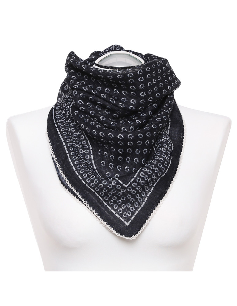 SZALE - Apaszka damska chusta w stylu retro CZARNY - produkt moraj.pl 2
