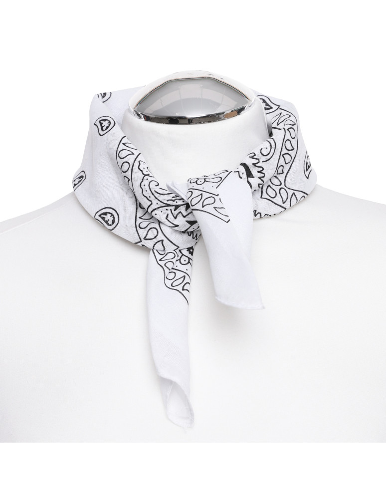 APASZKI - Bandana chusta bawełniana BIAŁY  - produkt moraj.pl 3