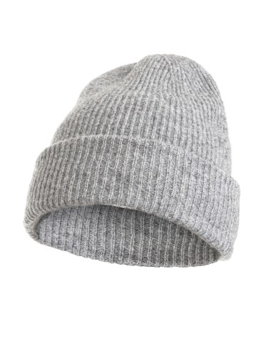Ciepły komplet zimowy damski prążkowana czapka beanie i miękki szalik SZARY UNI - produkt 2