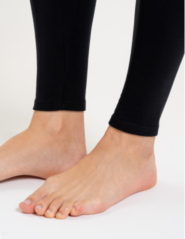Legginsy ocieplane - Ocieplane legginsy damskie z wysokim stanem CZARNY - produkt 4