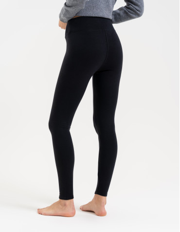 Legginsy ocieplane - Ocieplane legginsy damskie z wysokim stanem CZARNY - produkt 7