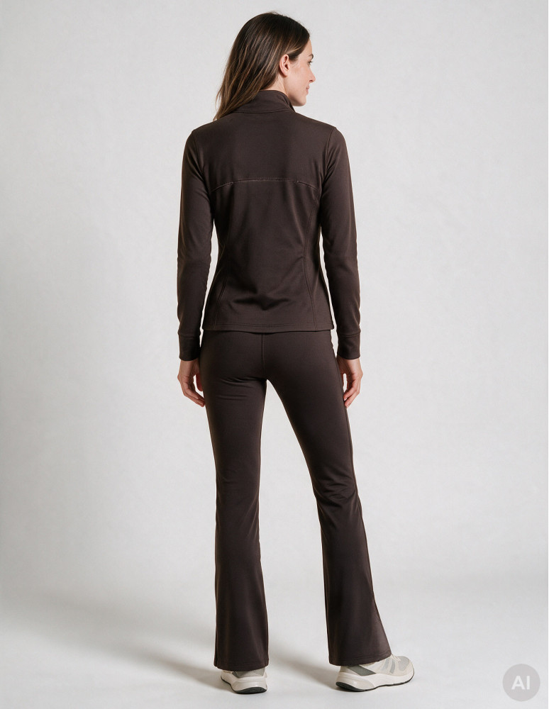 Bluzy dresowe - Bluza damska rozpinana slim fit dopasowana z kieszeniami BRĄZOWY - produkt moraj.pl 3