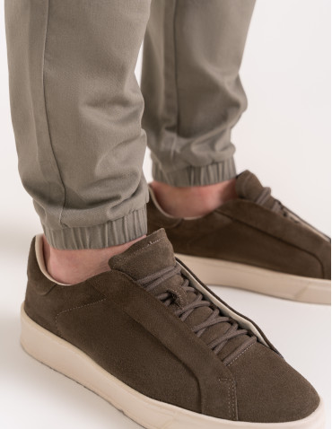 Joggery męskie spodnie bawełniane wygodne z kieszeniami - KHAKI - produkt 2