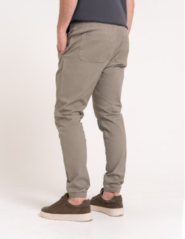 Spodnie joggery męskie - Joggery męskie spodnie bawełniane wygodne z kieszeniami KHAKI - produkt 7