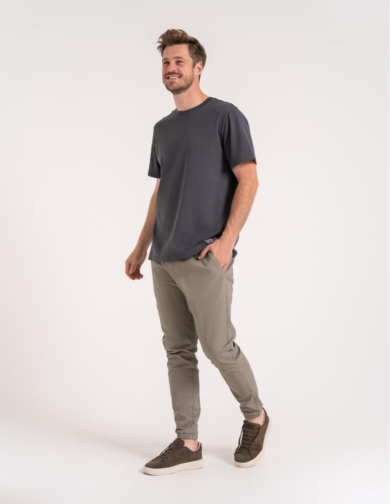 Spodnie joggery męskie - Joggery męskie spodnie bawełniane wygodne z kieszeniami KHAKI  - produkt moraj.pl 4