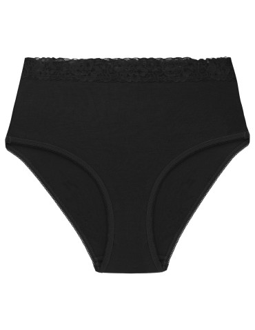 Majtki z wysokim stanem - Eleganckie figi damskie maxi bikini z koronkowym pasem 4-pak WIELOKOLOROWY - produkt 4