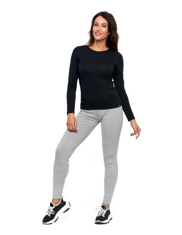 Podkoszulki - Podkoszulek damski bawełniany z długim rękawem CZARNY - produkt 4