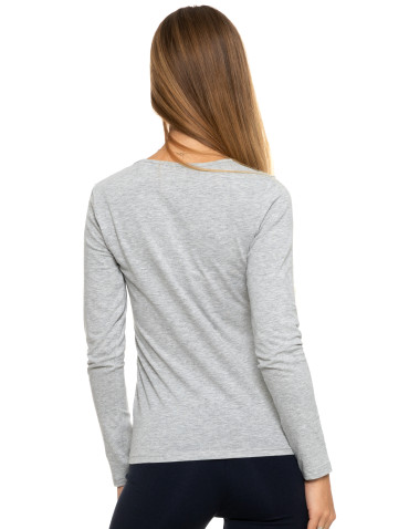 Podkoszulki - Podkoszulek damski bawełniany z długim rękawem JASNY SZARY - produkt 2