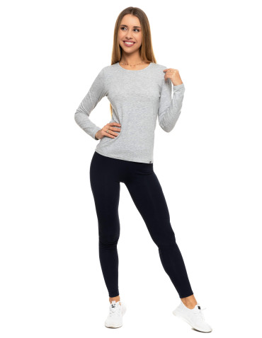 Podkoszulki - Podkoszulek damski bawełniany z długim rękawem JASNY SZARY - produkt 3