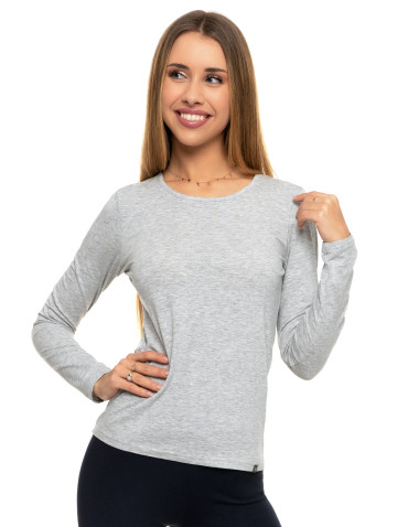 Podkoszulki - Podkoszulek damski bawełniany z długim rękawem CZARNY - produkt 16