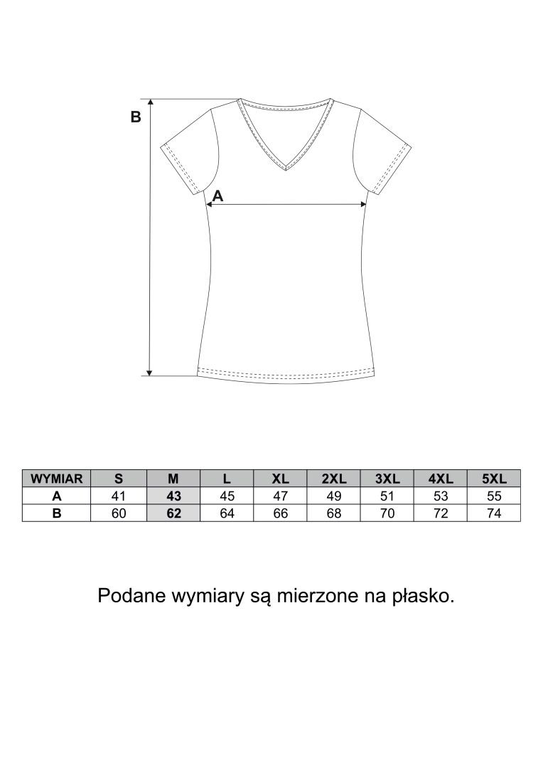 T-shirt damski bawełniany z dekoltem V Plus Size