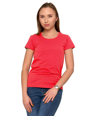 Koszulki i topy - T-shirt damski bawełniany z krótkim rękawkiem jednokolorowy GRANATOWY - produkt 6