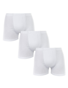 Białe majtki bokserki chłopięce bawełniane młodzieżowe 3-pak