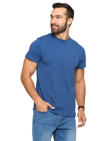 Koszulki, topy, koszule - Koszulka męska T-shirt bawełniana Premium okrągły dekolt NIEBIESKI - produkt 18