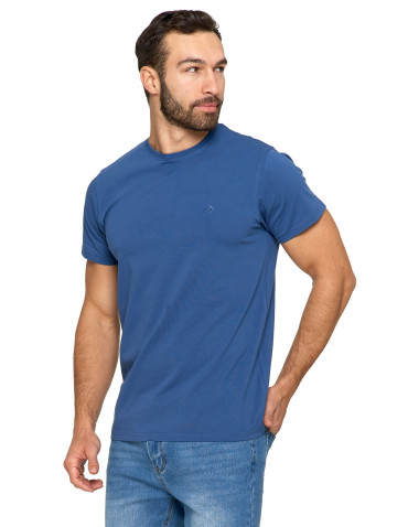 Koszulki, topy, koszule - Koszulka męska T-shirt bawełniana Premium okrągły dekolt NIEBIESKI - produkt 20