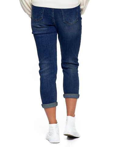 Spodnie - Spodnie damskie jeansowe mom fit NIEBIESKI - produkt 2