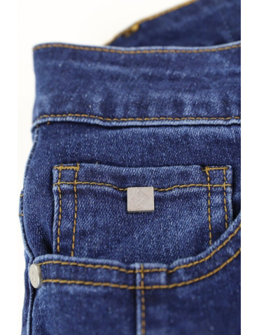 Spodnie - Spodnie damskie jeansowe mom fit NIEBIESKI - produkt 8