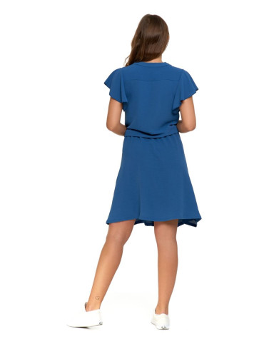 Sukienki - Zwiewna sukienka damska z odcięciem w talii JEANS - produkt 3