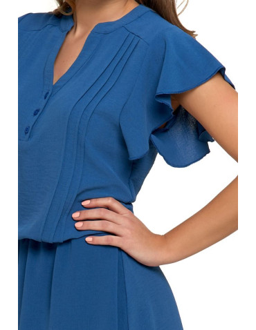 Sukienki - Zwiewna sukienka damska z odcięciem w talii JEANS - produkt 4