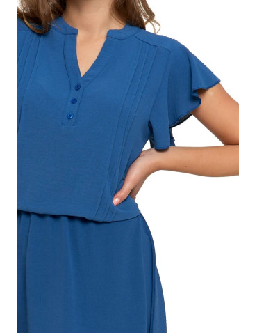 Sukienki - Zwiewna sukienka damska z odcięciem w talii JEANS - produkt 5