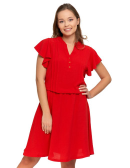 Zwiewna sukienka damska z odcięciem w talii